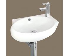 Lavandino ad angolo in ceramica, piccolo, ovale, rettangolare, in ceramica, piccolo (34,5 x 28 x 14)