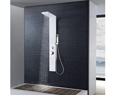 vidaXL Pannello Doccia in Alluminio Bianco Opaco Colonna con Idromassaggio