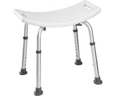 Sgabello Doccia Antiscivolo Regolabile In Altezza, Sgabello Doccia Per Anziani E Disabili, Sgabello Bagno Anti Scivolo Resistente Fino a 120 Kg, Altezza Regolabile Gambe In Metallo, Colore Bianco