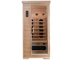 SaunaMed, sauna a infrarossi FAR, lussuosa, in cicuta, per 1 persona, con tecnologia EMR (risonanza elettromagnetica), marchio NeutralTM