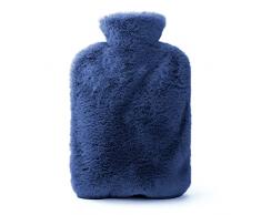 Borsa Acqua Calda con Copertura in Pile, TOYESS 2L Grande Capienza Boule Acqua Calda, Borse Bull Dell’Acqua Calda in Gomma per Alleviare il Dolore e Calde Notti, Blu