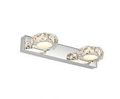 Modern Crystal luci LED specchio Creative Fashion Washroom applique da parete, per bagno, camera-Lampada da parete moderno 2 lights-round-clear