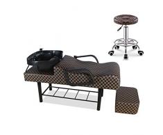 DNNAL Shampoo Sedia e Ciotola per Salone, Shampoo Bowl Lavandino Sedia per Spa Beauty Salon Punch Bed Letto da Incasso,B3