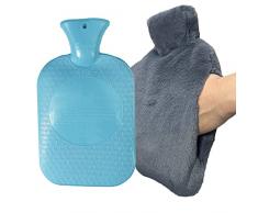 TENQUAN Borsa Acqua Calda Peluche 2L con Ricambio Rimovibile per Caldo e Freddo Boule Acqua Calda per Dolori Mestruali, Collo e Spalle, Schiena, Gambe e Alleviare il Dolore(Gris Oscuro)