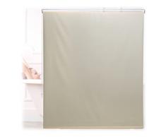 Relaxdays Tenda per Doccia Moderna, 140x240, Vasca da Bagno, Idrorepellente, Montaggio a Soffitto, Rullo Finestra, Beige
