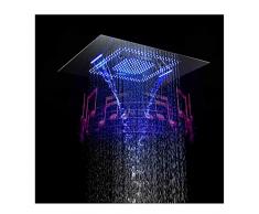 Soffione Doccia A LED con Musica Soffione Doccia Fisso A Pioggia Ad Alta Pressione Soffione Doccia A Pioggia Cromato Soffione Doccia A Soffitto in Acciaio Inossidabile: Pioggia, Cascata, Spray, 80