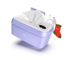 Salviette umidificate Scalda neonati, Riscaldatore di Salviette bambino, scaldasalviette per neonati, con adattatore USB, viola