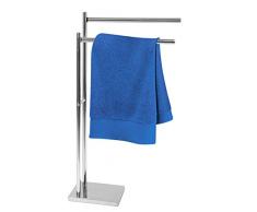 19.60.21 Piantana Portasciugamani GYM in Acciaio INOX Con base Satinata e tubi finitura Lucida Misure Cm 44x18x83h