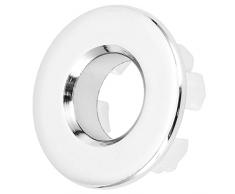 RvSky Foro del Lavandino Circolare, Rivestimento del Troppopieno del Lavandino, Superficie Lucida, Copertura del Troppopieno del Lavandino Buona Adesione, per Tutti I Tipi di Vasi in(Argento)