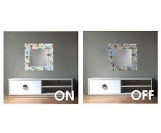 Ccretroiluminados Piastrelle Portugues Piccoli Specchio da Bagno con Luce, Acrilico, Multicolore, 60Â x 60Â x 5,3Â cm