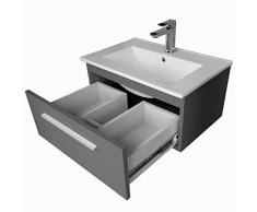 Mobile sottolavabo con lavabo Granada, con cassetto, da appendere, 50 cm, colore grafite
