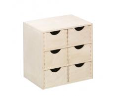 Zeller 13192 Cassettiera, 6 Cassetti, Legno, Beige, 28x20x27.5 cm