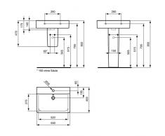 Ideal Standard Connect Cube - Lavabo Bianco; a 1 foro, con troppopieno; 65