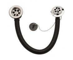 Bulk Hardware BH01262 - Scarico vasca con troppo pieno, tappo e catenella, 40 mm
