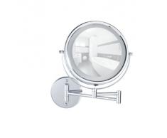 Wenko 3656530100 Lumi - Specchio cosmetico da parete con sistema di fissaggio Power-Loc e luce a LED, dimensioni: 22,5 x 14 x 36 cm