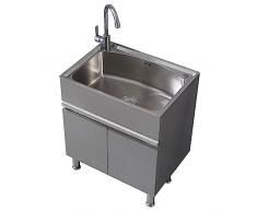 TRGCJGH Mobile Lavatoio in acciaio inox, Compact Mobile da Bagno con lavabo, Mobile con lavello, Per Cucine, Ristoranti, Hotel(70x50cm/27.5x19.6in)