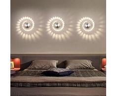 Coocnh Lampada da Parete in Alluminio Applique da Parete 3W LED Parete Moderna Faretti Lampada Da Muro Effetto Lampada del Corridoio Bagno Apparecchio Bianco Caldo