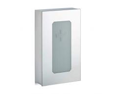 Relaxdays Armadietto Porta Medicinali in Acciaio, Anta a Specchio, 2 Ripiani, Croce del Primo Soccorso, Superficie Lucida, Argento, H X L X P: 54 x 32 x 12 cm