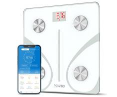 RENPHO Elis 1 Bilancia Pesapersone Intelligente, Bluetooth, Bilancia Pesa Persona Digitale Con App, Misura Peso Corporeo, Massa Grassa, Bmi, Massa Muscolare, Massa Ossea, Proteine, Bianco