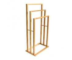 Portasciugamani a terra in bambù 3 aste 40 x 24.5 x 82 cm bagno