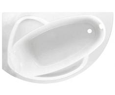 Vasca Bagno Angolare Angolo Asimmetrica Curva Novellini Vogue Standard da incasso (SENZA TELAIO) Installazione Sinistra 150x85 H55 cm 140 Litri Guscio Tradizionale Acrilico Colore Bianco Lucido