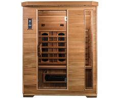 SaunaMed, sauna a infrarossi FAR, lussuosa, in cedro per 3 persone, con tecnologia EMR, NeutralTM
