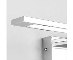 O&YQ Lampade per Specchi da Bagno Specchi per Trucco Luci da Parete Lampade a Specchio per Specchi da Bagno Luce in Acciaio Inox LED Chip Warm White Senza Lampadina, Luce bianca-48cm-10w