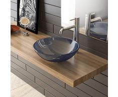 Alpenberger Design - Lavabo da appoggio in vetro di sicurezza, 42 cm, 12 mm