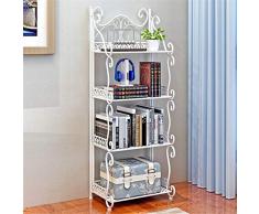 MIGUU Mensole galleggianti Pendente per Bagno Porta Asciugamani in Rame Rame Oro Rosa Pratico Pavimento in Ferro battuto Cucina Mensola Bagno Scaffale Scaffale 4 Ripiani per Bagno,Bianca