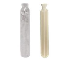 Borsa dellacqua calda lunga da 2 litri, per spalle, collo, schiena, super morbida, rivestimento in maglia inodore, in gomma naturale, per famiglia, donne, bambini (grigio chiaro 72 cm)