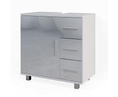 Vicco mobile lavabo mobile bagno Elias bianco lucido moderno 60x61cm mobile bagno mobile bagno armadio porta armadio cassettiera