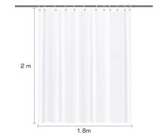 Tende da Doccia, Aufeel Tende per la Doccia Antibatterica/Impermeabile/Anti-Muffa PEVA Tenda da Doccia in Poliestere (180 x 200cm) Bianco
