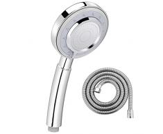 Zuzcher Soffione Doccia Alta Pressione con Tubo Doccetta per Doccia con 3 Modalità di Spruzzatura con 1.5m Tubo Doccia Acciaio Inossidabile Cromo