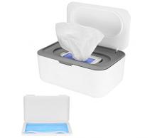Scatola Porta Salviette Umidificate, Porta Scatola per Salviette, Porta Scatola Dispenser per Neonati, Salviettine Umidificate con Coperchio, mit Gesichtsabdeckungs Aufbewahrungsbox (grigio)