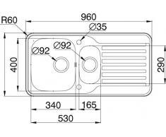 Pyramis SPACE MINI 1 1/2B 1D, Lavabo da incasso in acciaio INOX, lucido, 108753912
