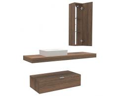 VE.CA-ITALY ESPIRAL - MOBILE COMPLETO ARREDO BAGNO, DESIGN IN DIVERSE FINITURE E COMBINAZIONI DESIGN 100% MADE IN ITALY (Noce)