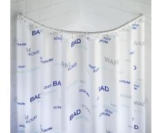 WENKO 19220100 Bastone tenda doccia curvo chrome - variabile, Alluminio, Cromo