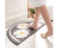 Tappeto per il bagno Antiscivolo Lavabile Tappetini da bagno Tappetino Tappeti Materassini con motivo a margherita 75 x 45 CM Grigio