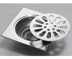 takestop® PILETTA Doccia A Pavimento ESY_52889 Scarico GRIGLIA Quadrata 10x10CM in ACCIAIOI Bagno Coperchio Cucina Filtro Giardino Vasca