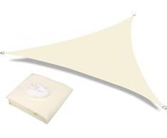 Tenda da sole a vela triangolare impermeabile, baldacchino da giardino ad angolo retto beige con 2 colori 4 misure opzionali, parasole per patio tende da sole per vasca idromassaggio