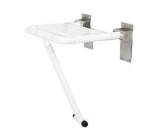 Sedile da doccia pieghevole a parete con superficie antiscivolo e sgabello, in acciaio inox, pieghevole e pieghevole