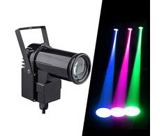 9w RGB 3in1 Led Pinspot Faretti Occhio di Bue per Palla Specchio Discoteca, Sagomatore Led Faretto Palco Discoteca Proiettore, Pin Spot Farò Led Discoteca Palcoscenico Spotlight per Mirror Disco Ball