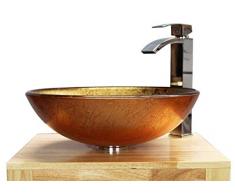 Home Supplies Rame – lavabo da appoggio in vetro lavabo