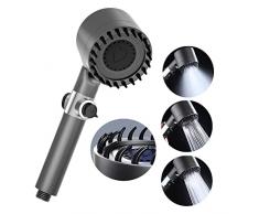 Soffione Doccia Massaggiante Flusso Potente con Filtro, Soffione Doccia ad alta Pressione Spruzzo A Risparmio Idrico con 3 Modalità e Pulsante di Arresto Dellacqua per Adulti Bambini Animali