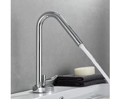SENWEI Rubinetto per lavabo a Vasca cromata Stile Corto o Alto Art Design Miscelatore per Miscelatore a Freddo Caldo Rubinetto per Montaggio su Ponte Rubinetti per lavabo con Rotazione di 360 Gradi