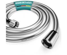 Engelbach® Tubo doccia flessibile 2m in Plastica - Tubo doccia con attacco standard - Flessibile e testato per lacqua potabile - Made in Germany