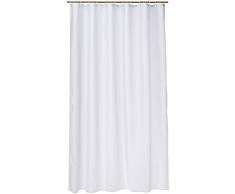 2 ur door - Tenda da doccia extra lunga in poliestere bianco resistente alla muffa e alla muffa, 180 x 220 cm