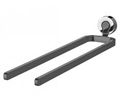 Bisk 9 x 6.6 x 43.3 cm Ventura Porta asciugamani a braccio doppio, zinco cromato, Grigio