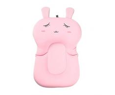 belupai Tappetino per il bagnetto Neonato Pieghevole Vasca da bagno per bambini Pad Sedia Mensola Vasca da bagno neonato Sostegno infantile Cuscino Mat(Coniglio rosa)