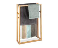 Relaxdays Asciugamani da Terra, a 3 Bracci, Porta Salviette, Piantana da Bagno, bambù, Color Legno Naturale, HxLxP: 90 x 60 x 20 cm